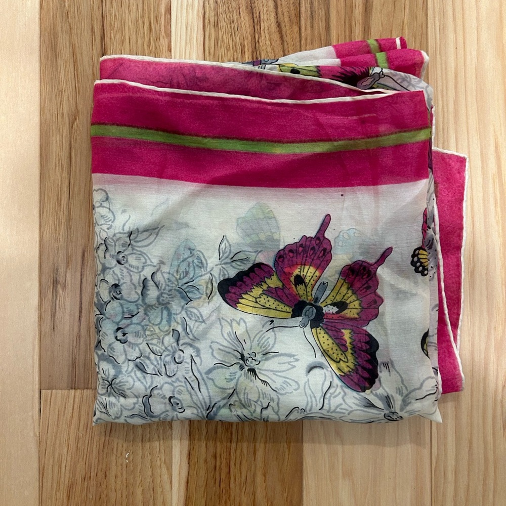 Vintage Butterfly Silk Scarf